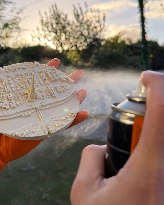 Spraying a clear lacquer coat